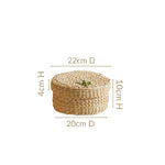 Kauna Round Basket With Lid – Handmade Box With Floral Embroidery 6