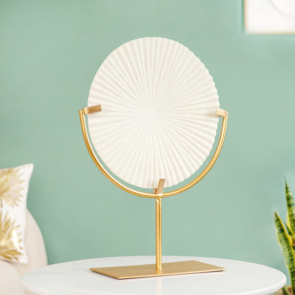 White Ribbed Disc Home Decor alternate