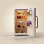 Luxury Floral Mini Refrigerator – Lavender & Gold Edition 4