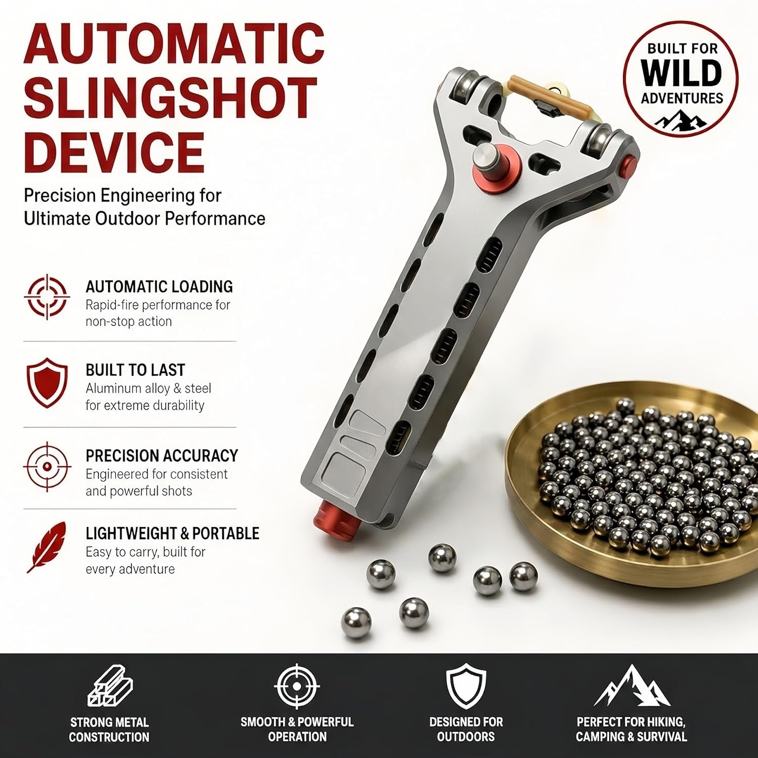 Vencoza automatic slingshot features automatic loading precision accuracy lightweight portable